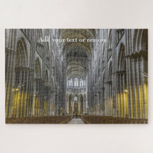 Gothic architecture cathedral in Normandy, France. Jigsaw Puzzle