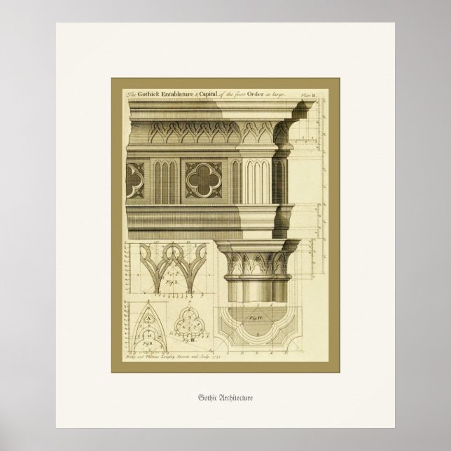 Gothic Architecture ~ Vintage Fine Art Print (Front)