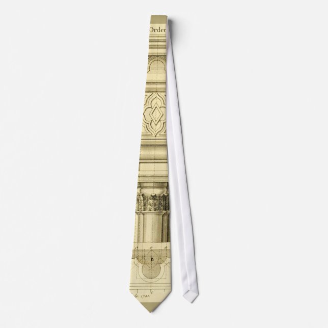 Gothic Architecture ~ Vintage Fine Art Print Tie (Front)
