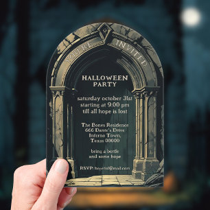 Gothic Archway Halloween Party Acrylic Invitations
