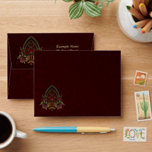 Gothic Archway with Skulls.  Envelope