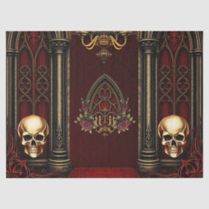 Gothic Archway with Skulls.  Tissue Paper
