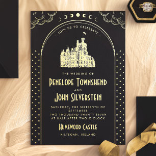 Gothic Art Deco Black Gold Castle Wedding
