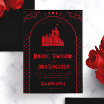 Gothic Art Deco Red Black Castle Wedding