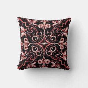 Gothic Art Nouveau Elegant Burgundy Chic Pattern Cushion