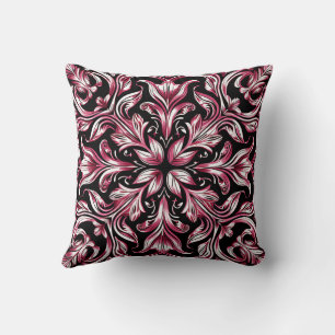 Gothic Art Nouveau Elegant Burgundy Chic Pattern  Cushion