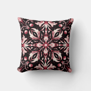 Gothic Art Nouveau Elegant Burgundy Chic Pattern Cushion