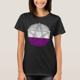 Gothic Asexual Pride Wicca Witch Petagram Satanic  T-Shirt