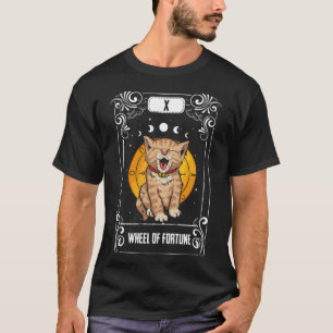 Gothic Astrology Occult Wheel Of Fortune Cat Tarot T-Shirt