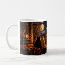 Gothic Autumn Cats Mug – Cosy Halloween Art