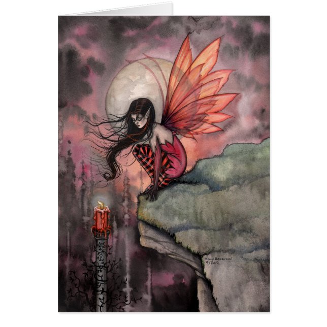Gothic Autumn Fairy Art Card by Molly Harrison (Front)