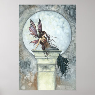 Gothic Autumn Fairy Moon Poster by Molly Harrison