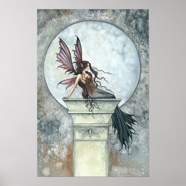 Gothic Autumn Fairy Moon Poster by Molly Harrison (Front)