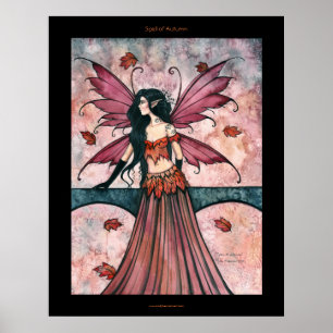 Gothic Autumn Fall Fairy Art Poster Print