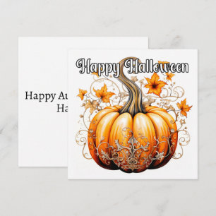 Gothic Autumn Harvest Halloween Pumpkin Card