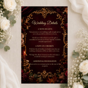 Gothic Autumn Romance Wedding  Enclosure Card
