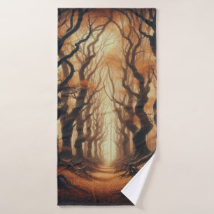 Gothic Autumn woods Bath Towel