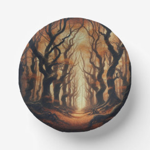 Gothic Autumn woods Paper Plate