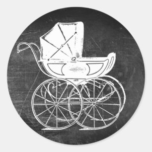 Gothic Baby Carriage Classic Round Sticker