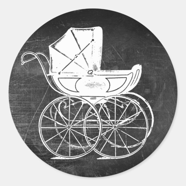 Gothic Baby Carriage Classic Round Sticker (Front)