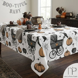 Gothic Baby Carriage Halloween Tablecloth