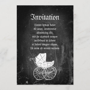 Gothic Baby Carriage Invitation