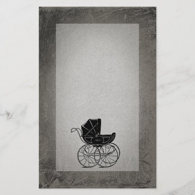 Gothic Baby Carriage Stationery (Front)