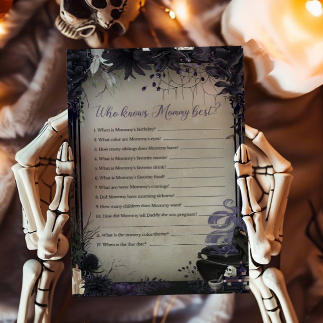 Gothic Baby is Brewing Who knows Mummy Best Game (A Baby is Brewing Baby Shower Who knows Mommy Best Game)