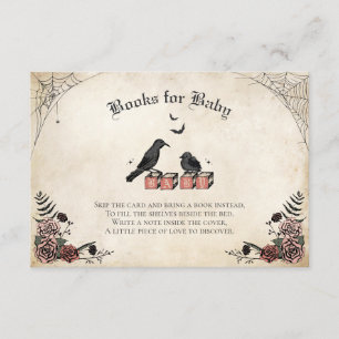 Gothic Baby Shower Baby Black Raven Books for Baby Enclosure Card