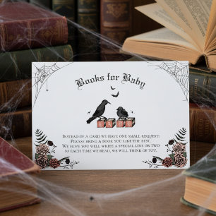 Gothic Baby Shower Baby Black Raven Books for Baby Enclosure Card