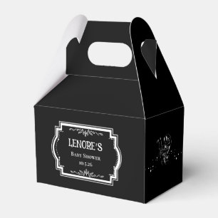 Gothic Baby Shower Favor Box Black and White Party