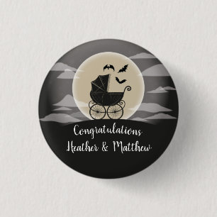 Gothic Baby Shower Halloween Carriage 3 Cm Round Badge