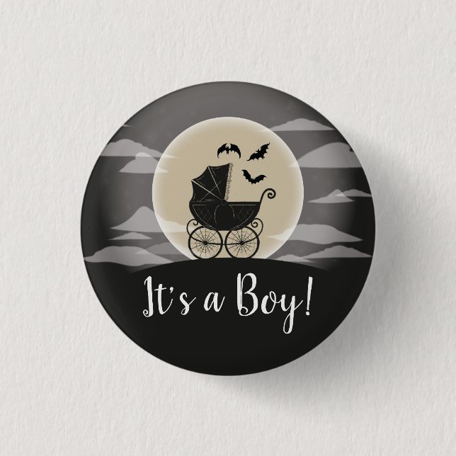 Gothic Baby Shower Halloween Carriage 3 Cm Round Badge (Front)