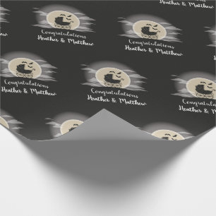 Gothic Baby Shower Halloween Carriage Wrapping Paper