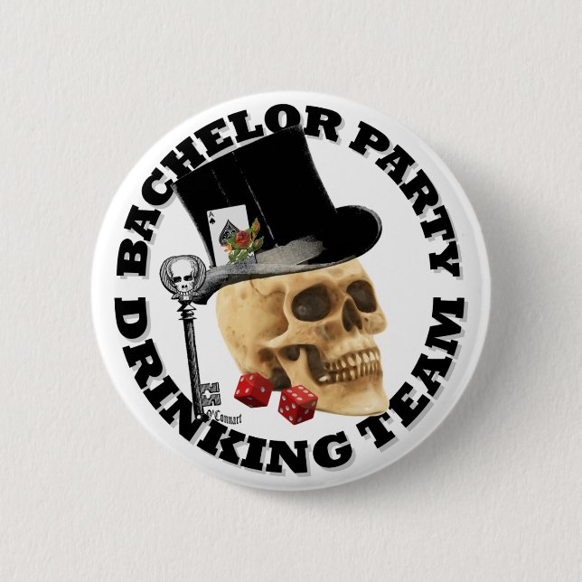 Gothic Bachelor party drinking team 6 Cm Round Badge (Front)