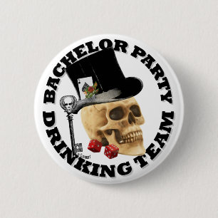 Gothic Bachelor party drinking team 6 Cm Round Badge