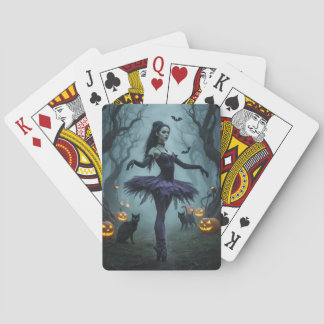Gothic Ballerina in Haunted Forest Playing Cards