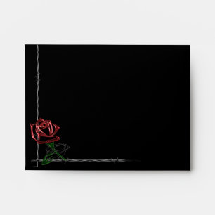 Gothic Barbed Wire and Rose Elegant RSVP Response Envelopes