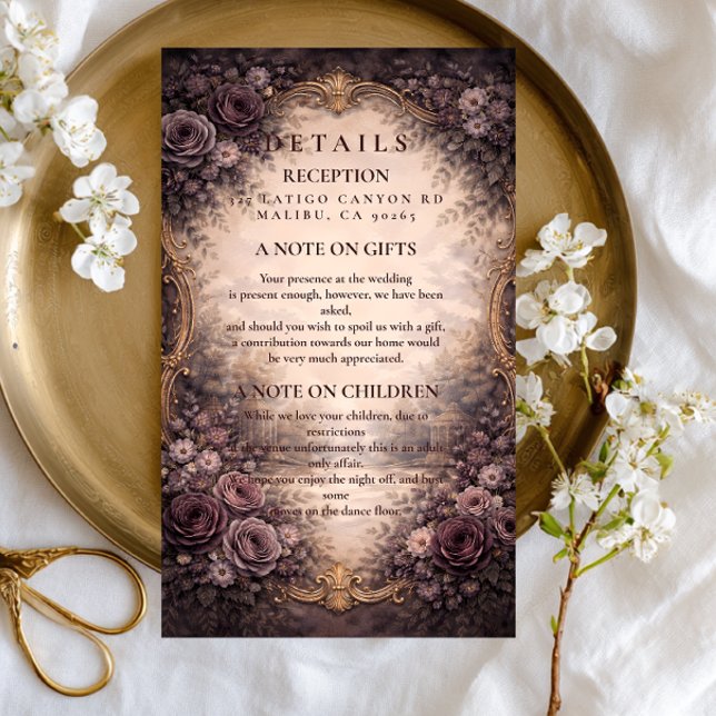 Gothic Baroque Rose Wedding Enclosure Card (Creator Uploaded)