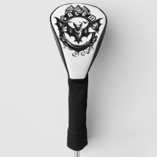 Gothic Bat And Salem Witch House Golf Head Cover