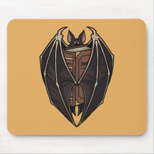 Gothic Bat Reading Dark Spell Book Mouse Mat