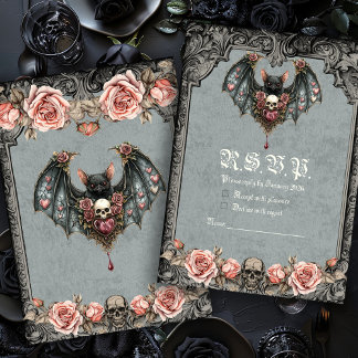 Gothic Bat RSVP Card