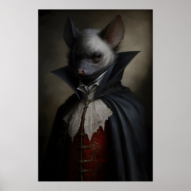 Gothic Bat Vintage Poster, Art Poster Print, Home (Front)