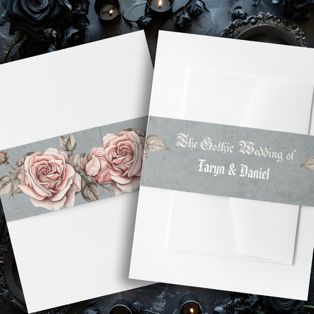 Gothic Bat Wedding Invitation Belly Band (Creator Uploaded)