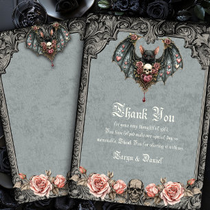 Gothic Bat Wedding Thank You Cards