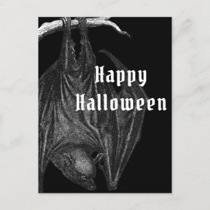 Gothic Bats Happy Halloween  Postcard