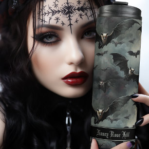 Gothic Bats Spooky Halloween Horror Vampire Thermal Tumbler
