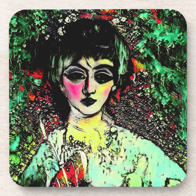 Gothic Beauty Portrait  Coaster (Front)