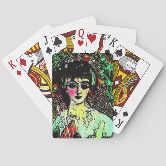 Gothic Beauty Portrait  Playing Cards (Back)