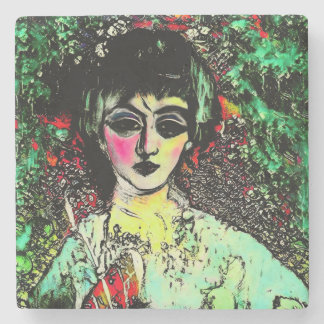 Gothic Beauty Portrait  Stone Coaster